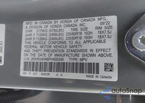 2023 Honda Cr-V Ex Awd from USA, damaged, VIN 2HKRS4H46PH400349